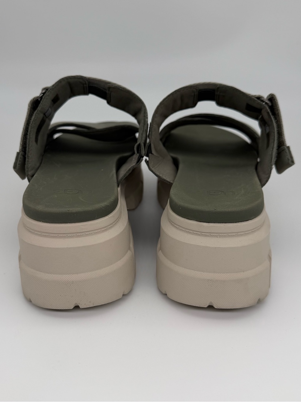 NIB UGG Ashton Slide Platform Sandals Moss Green / Sand | Women’s Size 10 - Picture 4 of 8